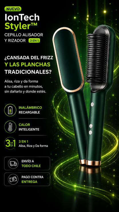 IonTech Styler™ — Cepillo Alisador y Rizador Multifuncional 3 en 1